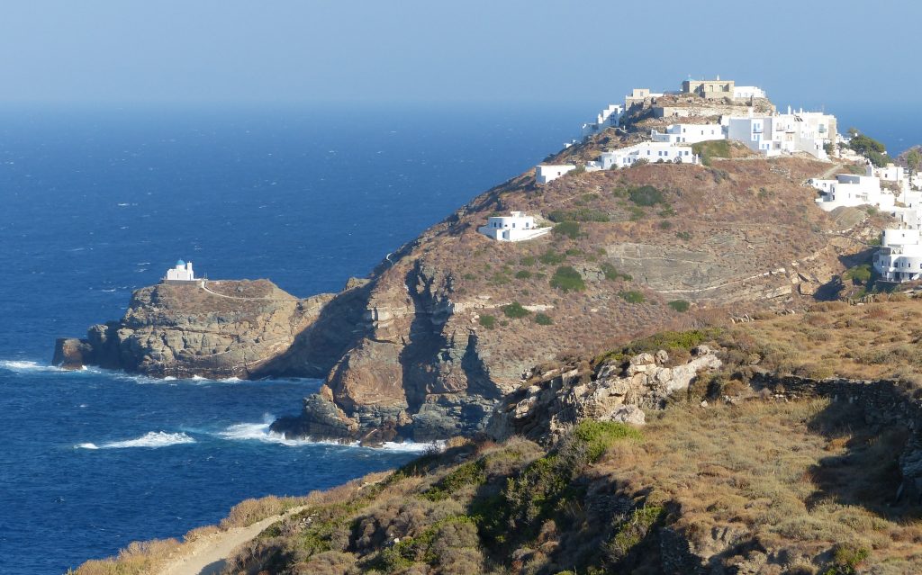 The Island of Sifnos is located in Cyclades, Greece.